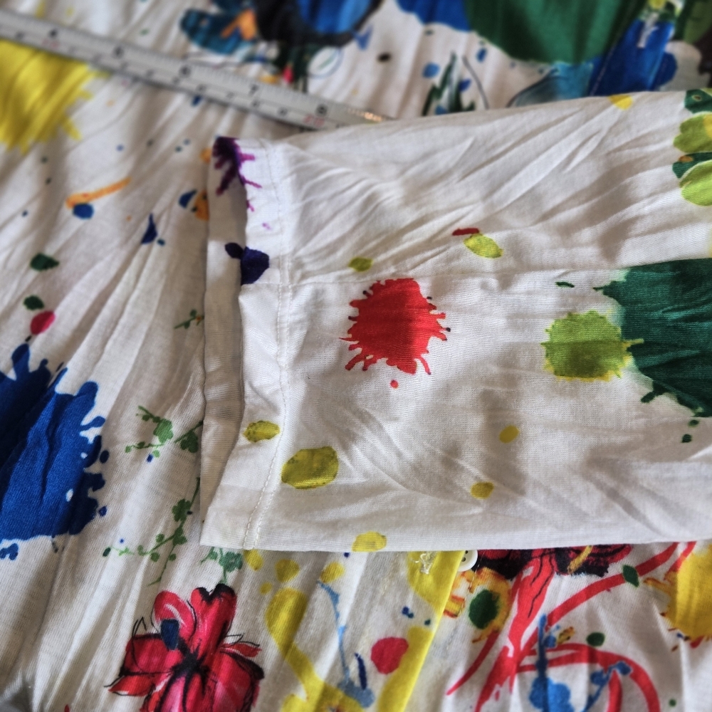 Pleats Collection Colorful Splatter Print Knit Blouse XL - Picture 6 of 6